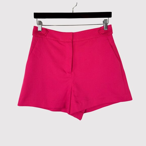MILLY Womens Shorts Pink Aria Cady Button Tab High Rise Stretch Casual Size 4 - Picture 1 of 9